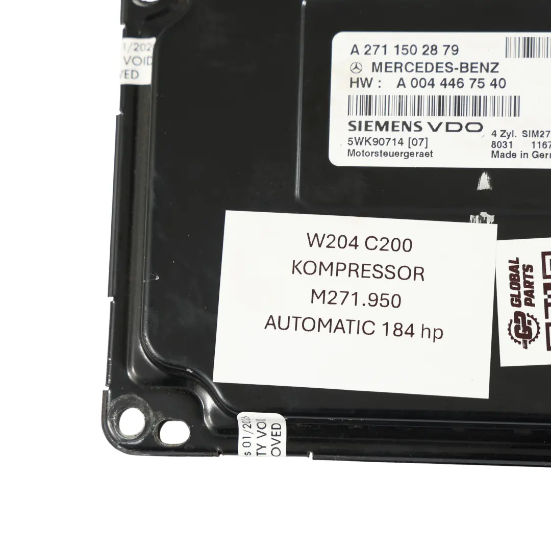 Mercedes W204 C200 M271.950 184HP Motor ECU Kit Llave De Bloqueo - SKU A2711502879-1 - Número de pieza A2711502879