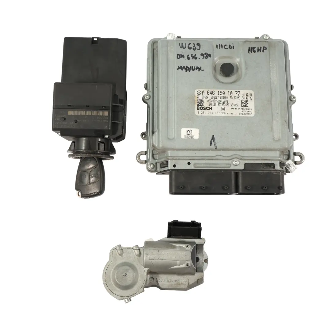 OM646.980 116HP Engine ECU Control Set Manual to Mercedes Vito W639 with Part number A6461501077 Mercedes Vito W639 OM646.980 116HP Engine ECU Control Set Manual - SKU A6461501077-2 - Part number A6461501077