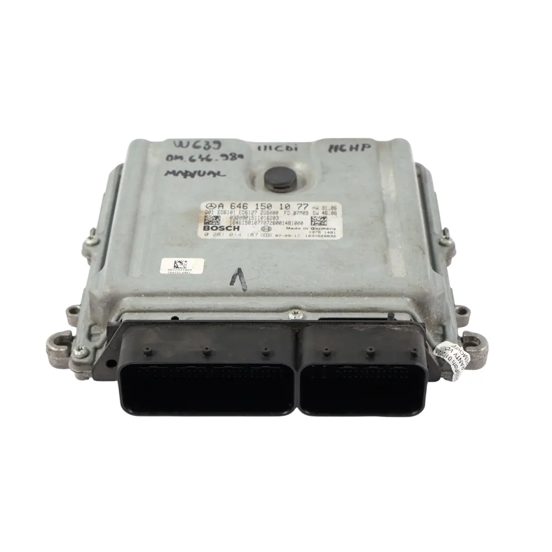Mercedes Vito W639 OM646.980 116HP Motor Steuergeräte Satz Manuell - SKU A6461501077-2 - Teilenummer A6461501077