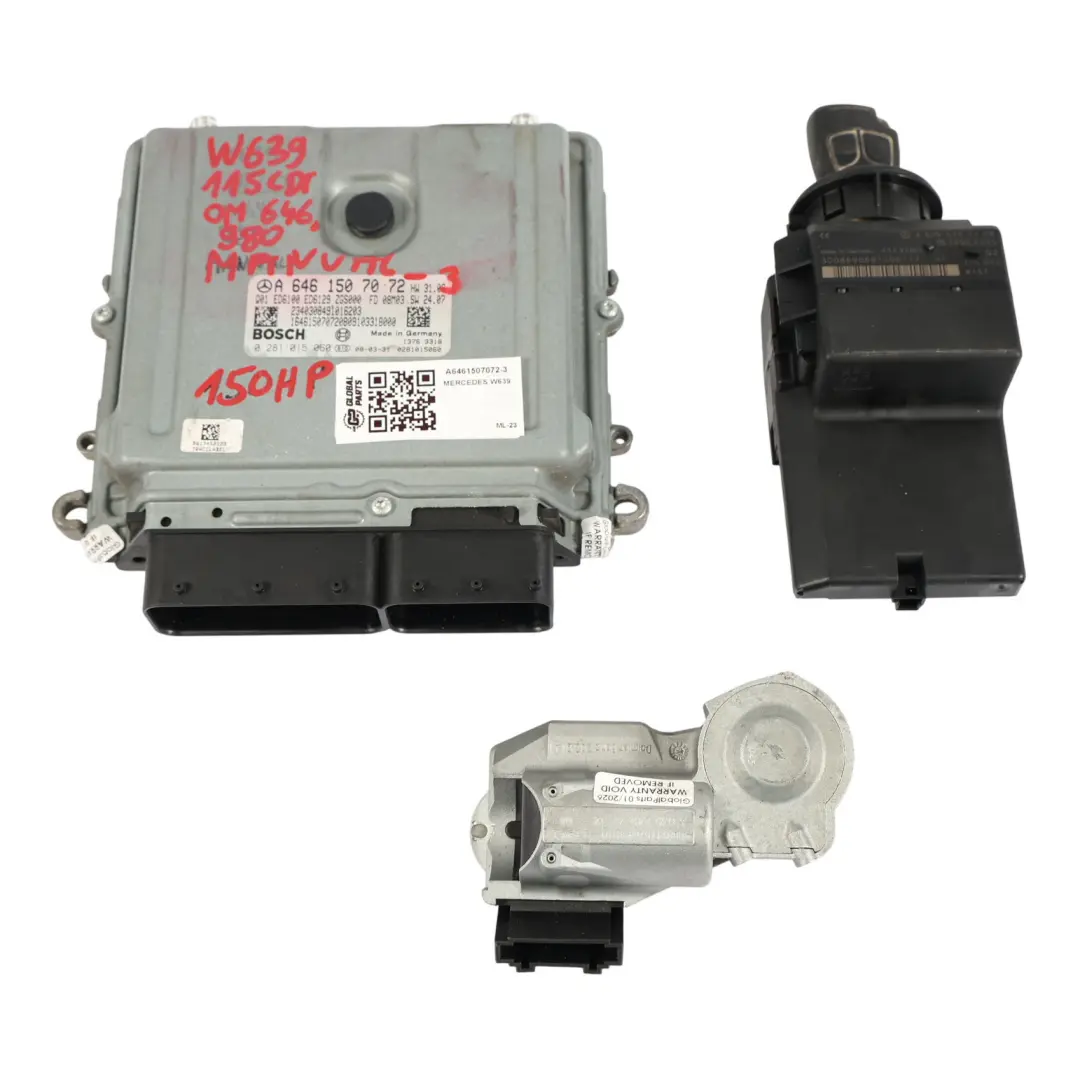 OM646.980 150HP Sterownik Silnika Zestaw do Mercedes W639 115 CDI o numerze A6461507072 Mercedes W639 115 CDI OM646.980 150HP Sterownik Silnika Zestaw - SKU A6461507072-3 - Numer Części A6461507072