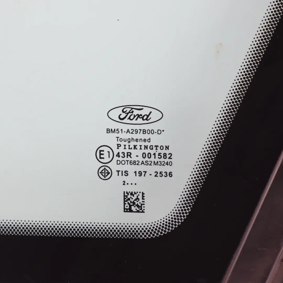 Ford Focus Mk3 Rear Side Quarter Window Glass AS2 Right O/S - SKU BM51-A297B00-D - Part number BM51-A297B00-D