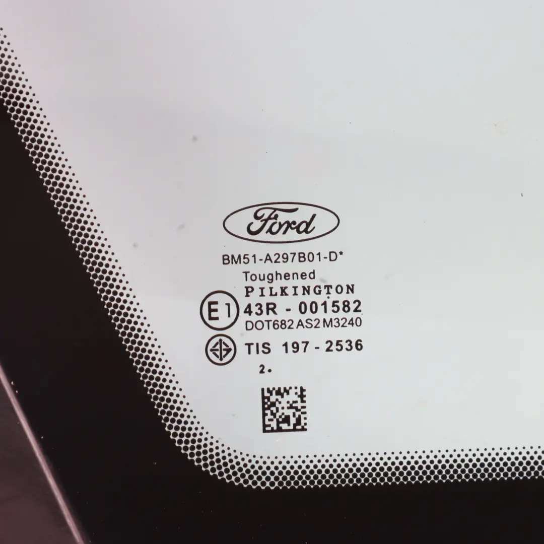 Ford Focus Mk3 Rear Side Quarter Window Glass AS2 Left N/S BM51-A297B01-F - SKU BM51-A297B01-D - Part number BM51-A297B01-D
