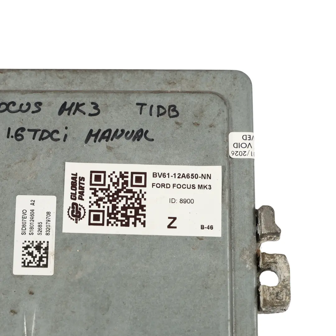 Mk3 1.6 TDCI T1DB 115HP Engine Control ECU Manual to Ford Focus with Part number BV61-12A650-NN Ford Focus Mk3 1.6 TDCI T1DB 115HP Engine Control ECU Manual - SKU BV61-12A650-NN - Part number BV61-12A650-NN