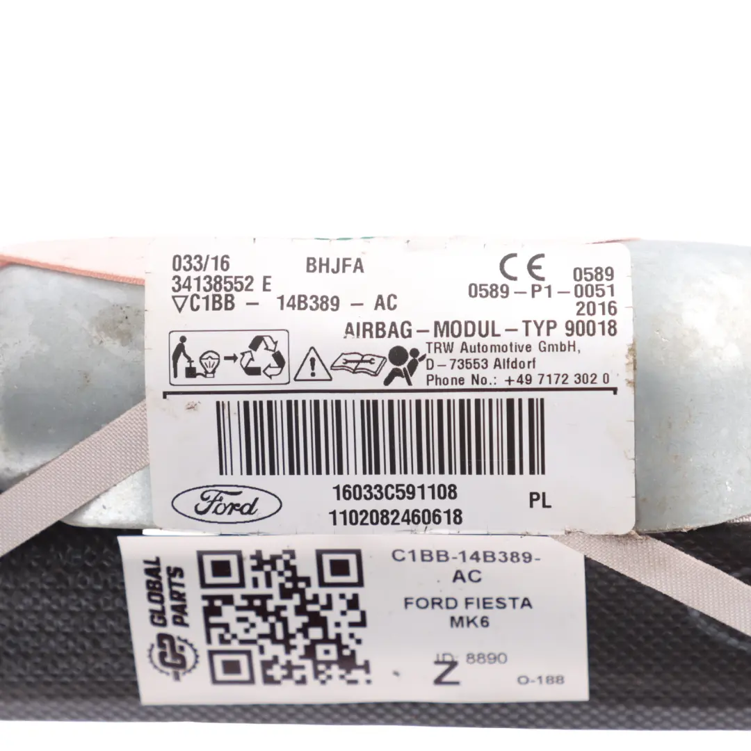 Head Roof Curtain Air Module Right O/S to Ford Fiesta Mk7 with Part number C1BB-14B389-AC Ford Fiesta Mk7 Head Roof Curtain Air Module Right O/S - SKU C1BB-14B389-AC - Part number C1BB-14B389-AC