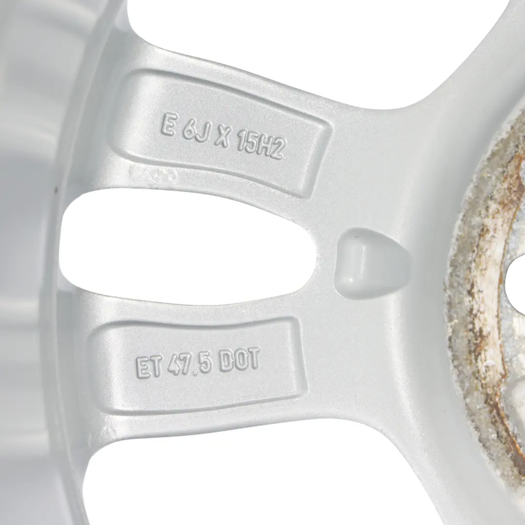 Alloy Rim 15" 6J ET:47.5 to Ford Fiesta Mk7 SIlver Wheel with Part number E1BJ-1007-AA Ford Fiesta Mk7 SIlver Wheel Alloy Rim 15" 6J ET:47.5 - SKU E1BJ-1007-AA-1 - Part number E1BJ-1007-AA
