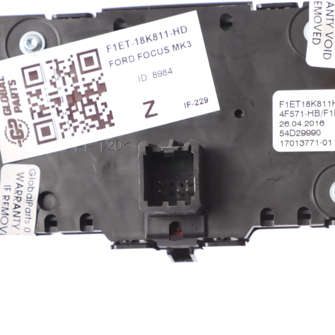 Mk3 Funksteuerung Schaltertafel Warnblinkanlage für Ford Focus mit Teilenummer F1ET-18K811-HD Ford Focus Mk3 Funksteuerung Schaltertafel Warnblinkanlage - SKU F1ET-18K811-HD - Teilenummer F1ET-18K811-HD