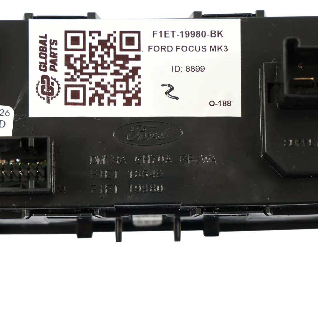 Ford Focus Mk3 Tableau Bord Chauffage Climatisation Interrupteur A/C F1ET19980BK - SKU F1ET-19980-BK - Numéro de pièce F1ET-19980-BK