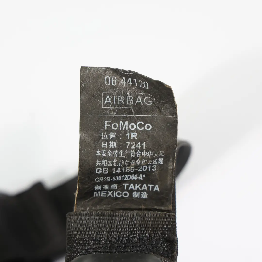 Ford Mustang GT Mk6 Seat Belt Black Front Right O/S - SKU GR3B-63612D64-A - Part number GR3B-63612D64-A