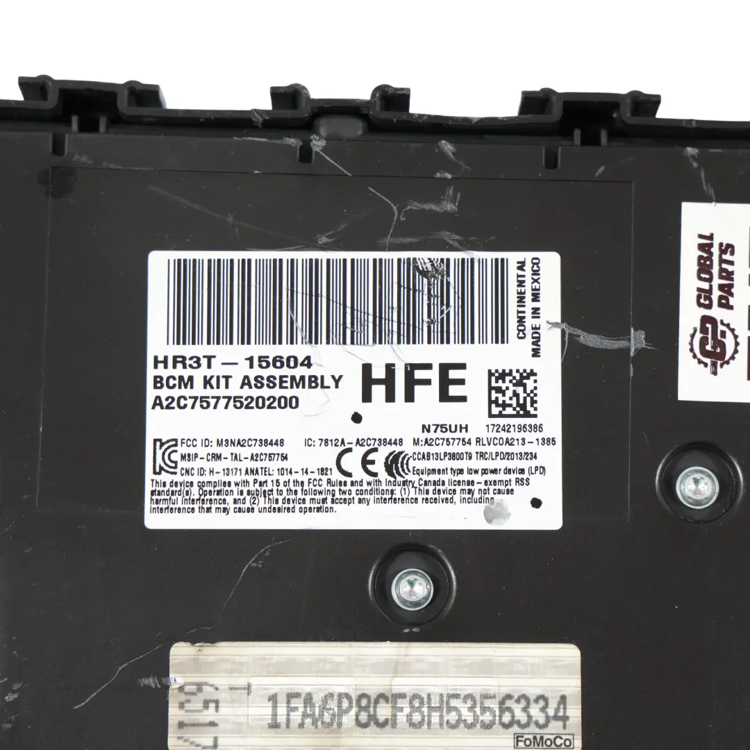 Ford Mustang GT Mk6 BCM Moduł Sterownik BCM Alarm Keyless - SKU HR3T-15604-HFE - Numer Części HR3T-15604-HFE