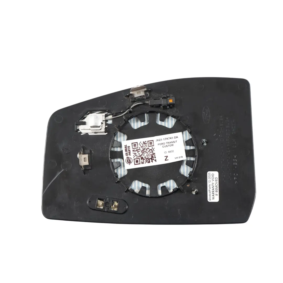 Door Wing Outside Mirror Glass Left N/S to Ford Transit Custom with Part number JK21-17K741-DA Ford Transit Custom Door Wing Outside Mirror Glass Left N/S - SKU JK21-17K741-DA - Part number JK21-17K741-DA