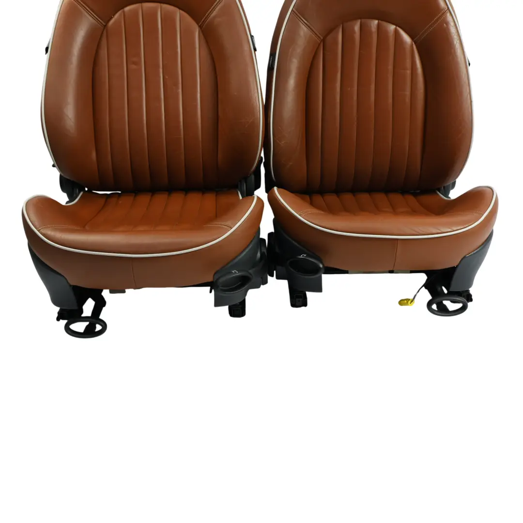 Heated Sport Malt Brown Leather English Seats Front Rear Seat Sidewalk to Mini with Part number R52 Mini Heated Sport Malt Brown Leather English Seats Front Rear Seat Sidewalk - SKU R52-SPORT-LEATHER-SEATS-SET - Part number R52