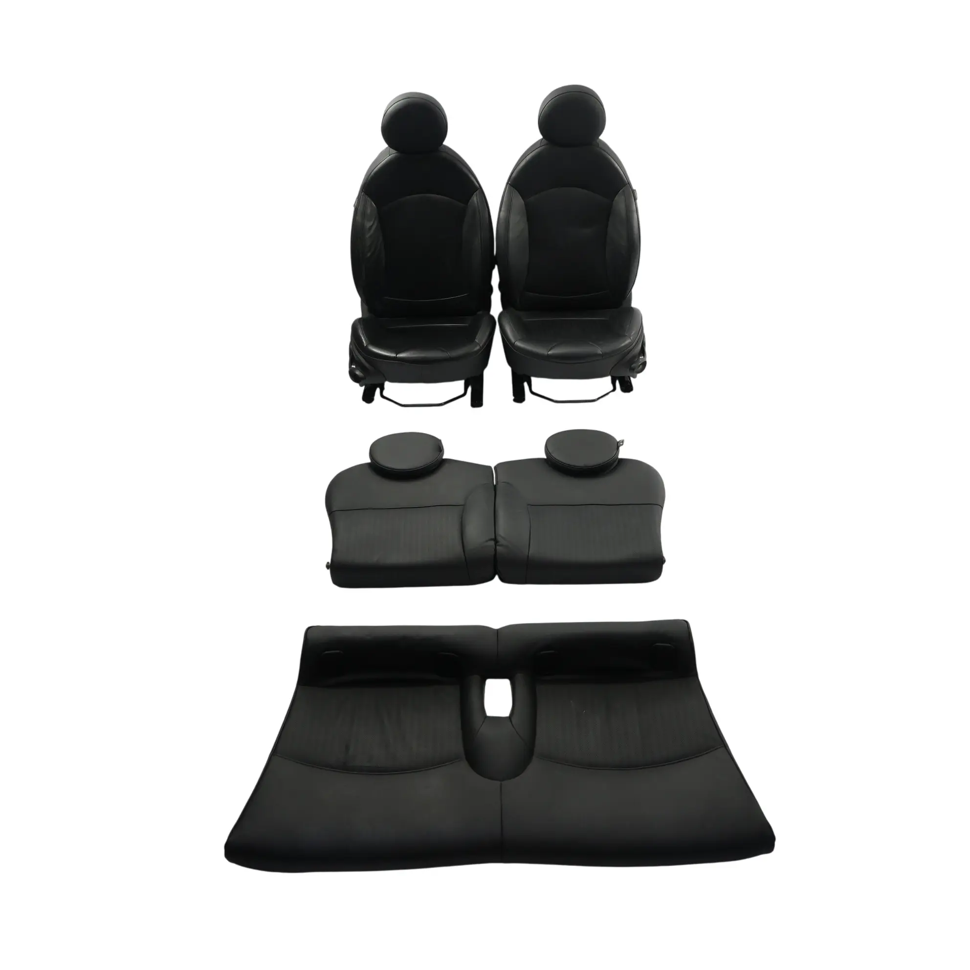 Mini Cooper One R56 Vorne Hinten Sport Voll Schwarz Ledersitze Set