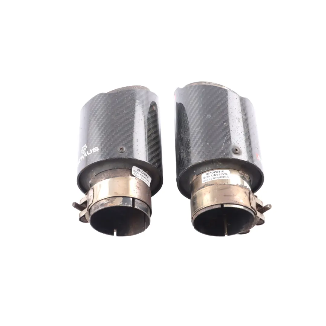 BMW F20 F21 Remus Exhaust Tips Muffler Pipe Tip Black Carbon Set M140i - SKU REMUS-F21-M140I - Part number REMUS-F21-M140I