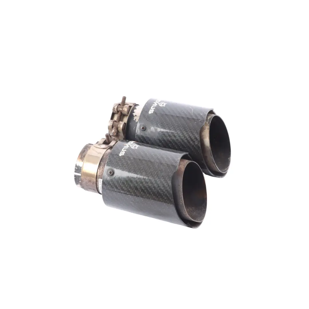 BMW F20 F21 Remus Exhaust Tips Muffler Pipe Tip Black Carbon Set M140i - SKU REMUS-F21-M140I - Part number REMUS-F21-M140I