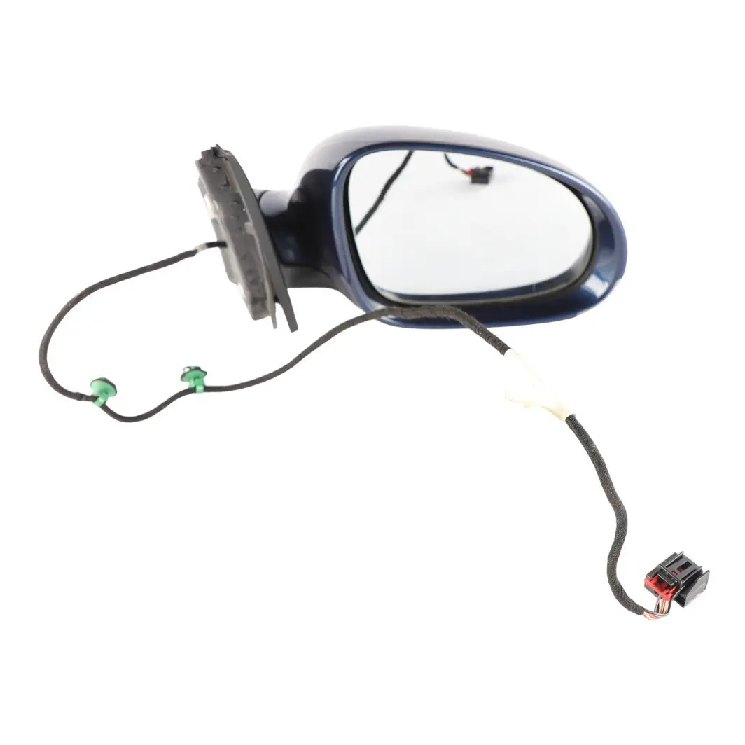 Volkswagen Golf Mk6 Electric Side View Wing Mirror Left N/S Tempest Blue-P5W - SKU RHD-1K2857508BP-TEB - Part number 1K2857508BP