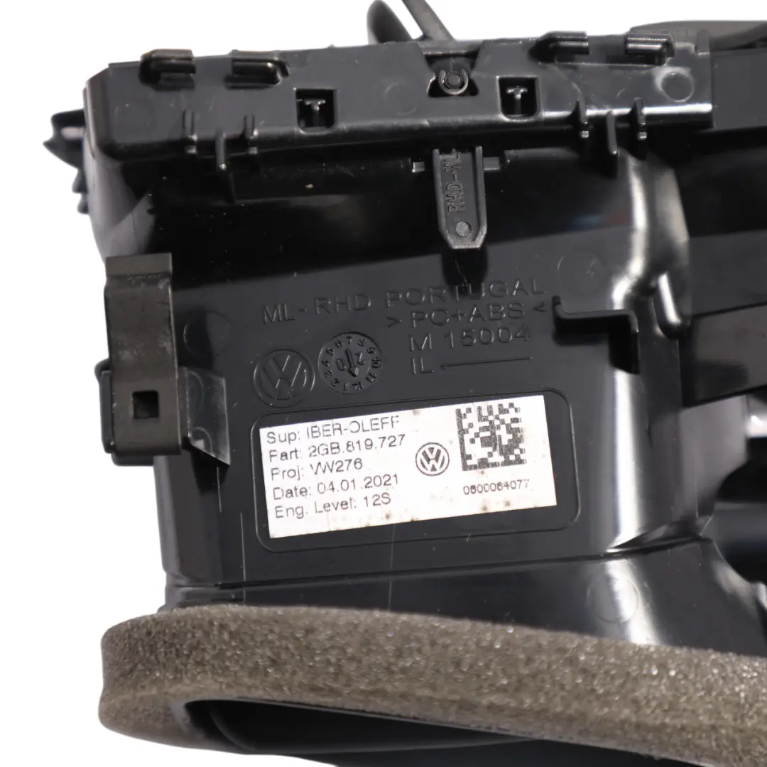 Volkswagen T-Roc Dashboard Air Vent Grill Black Chrome Centre Left N/S - SKU RHD-2GB819727 - Part number 2GB819727