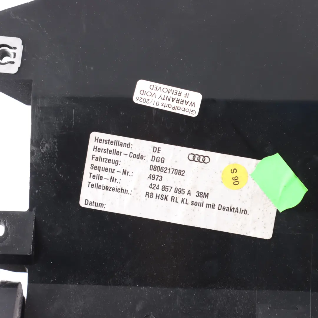 Audi R8 4.2 Dashboard Glove Box Compartment Black 424857095A - SKU RHD-424857103 - Part number 424857103