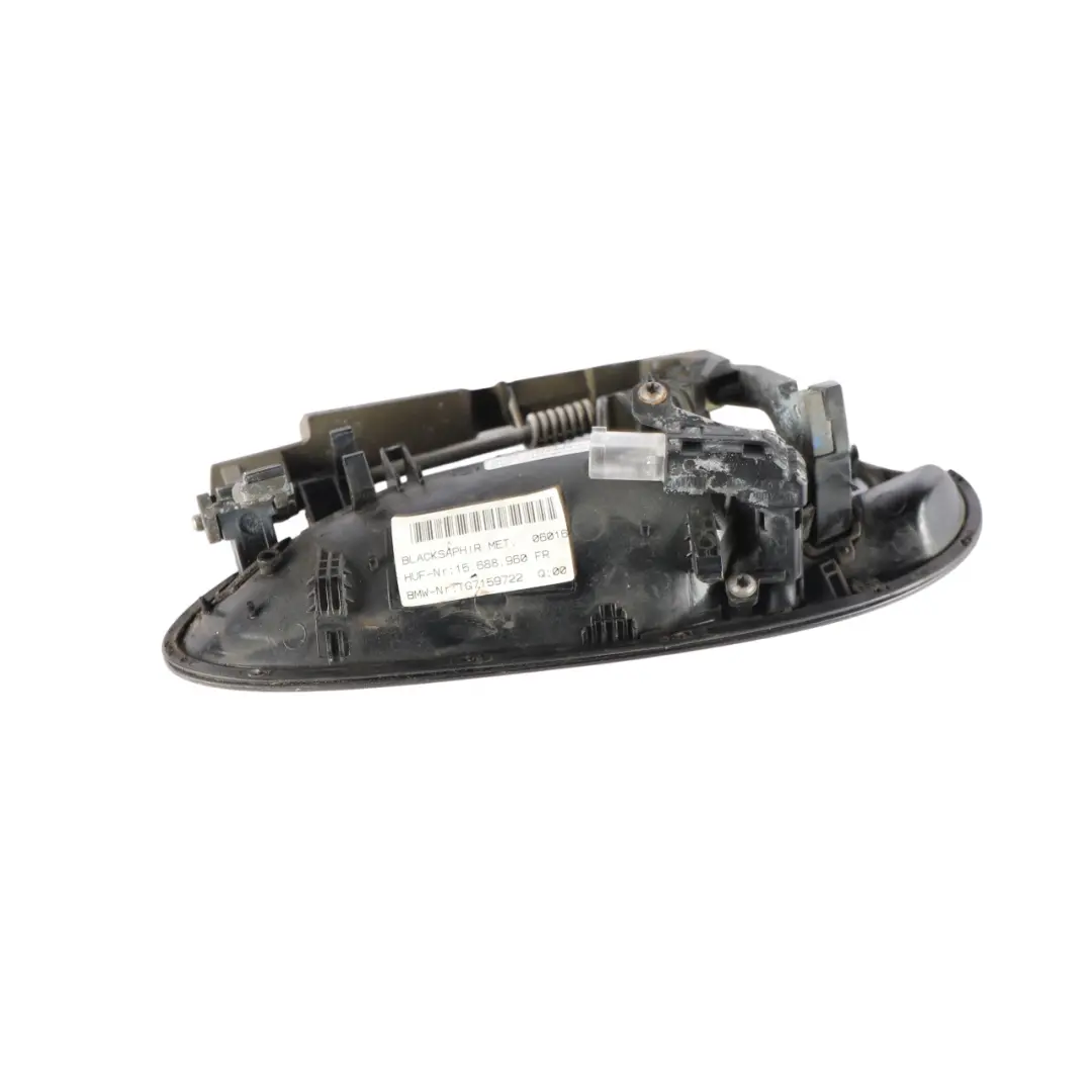 BMW E65 E66 Door Handle Outside Front Right Black Sapphire Metallic O/S - SKU RHD-7159722-BS - Part number 7159722