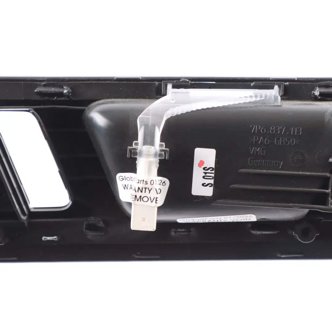 Volkswagen Touareg 7P Door Card Handle Lever N/S Panel Black Aluminium 7P6837113 - SKU RHD-7P6867409A - Part number 7P6867409A