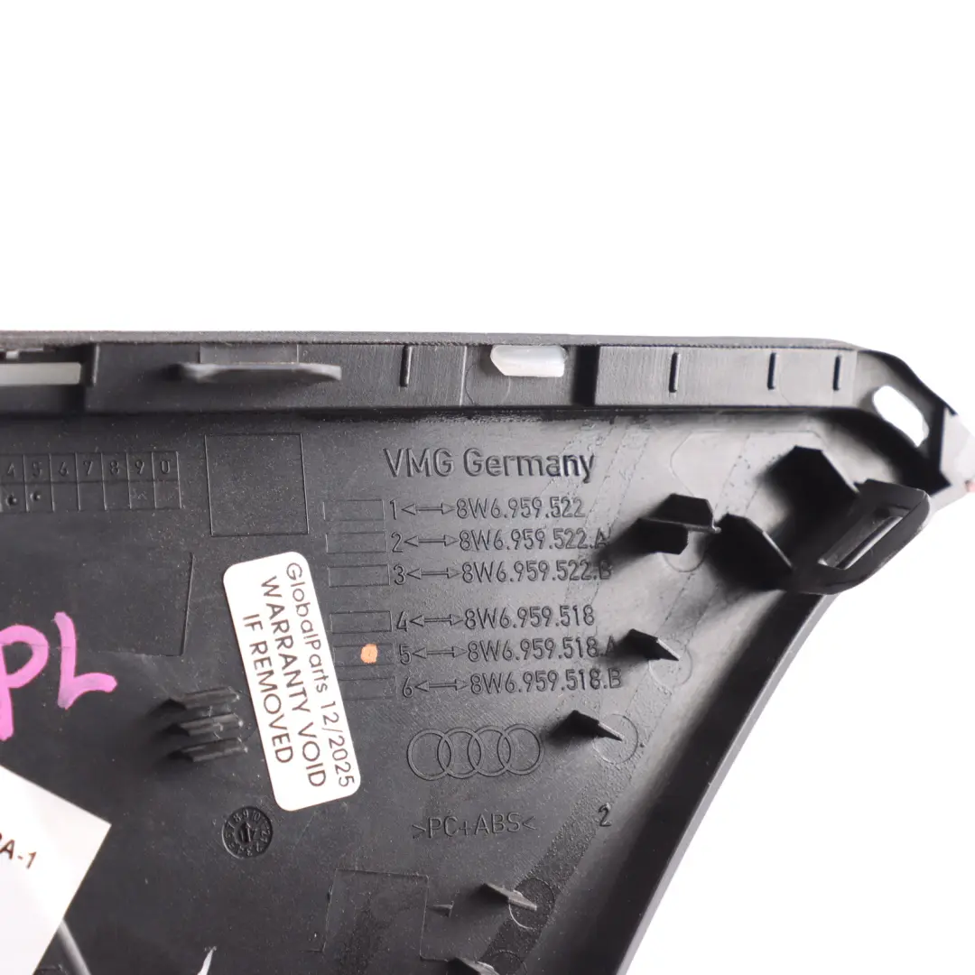 Audi A5 F5 Door Panel Interior Handle Trim Pull Grab Front Right O/S - SKU RHD-8W6959518A-1 - Part number 8W6959518A