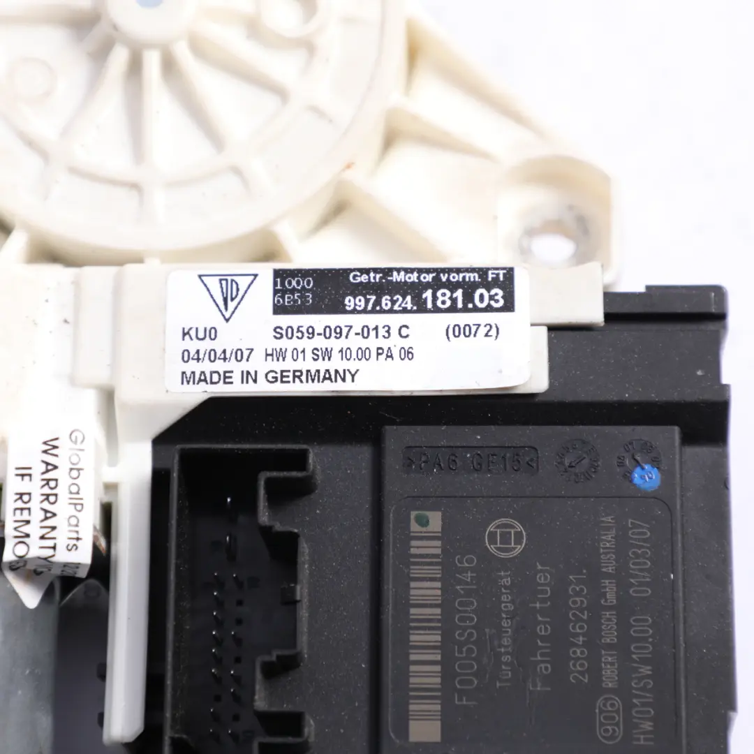 987C Front Window Lifter Motor Unit Right O/S to Porsche Cayman with Part number 99762418103 Porsche Cayman 987C Front Window Lifter Motor Unit Right O/S - SKU 99762418102 - Part number 99762418103