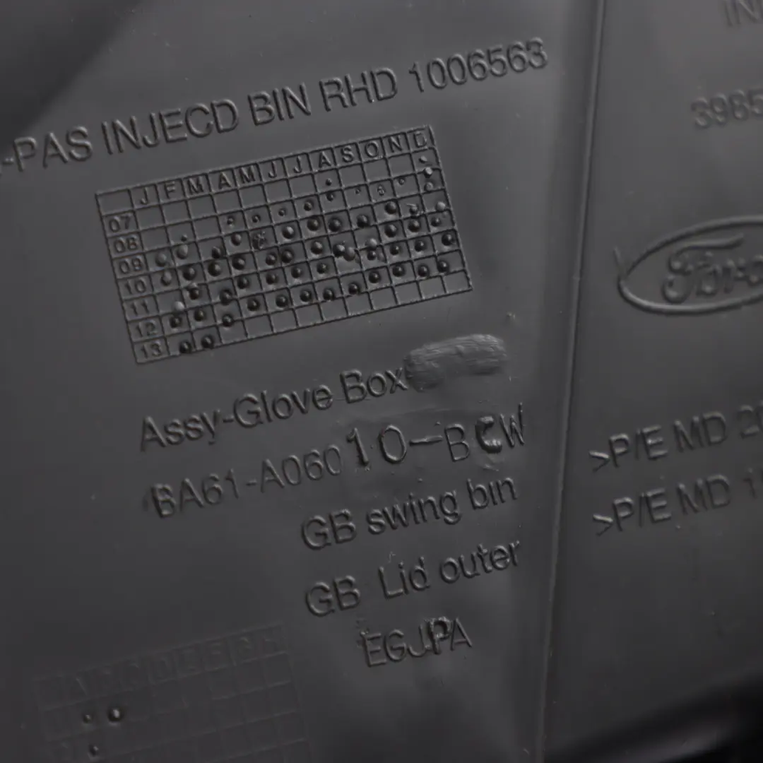 Ford Fiesta Mk7 Glove Box Storage Compartment Glovebox Black - SKU RHD-BA61-A06010-BCW - Part number BA61-A06010-BCW