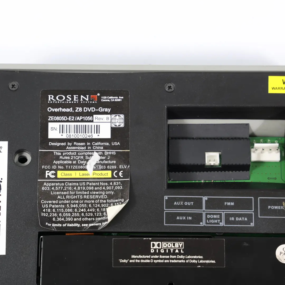  Rosen Ekran Wyświetlacz Podsufitki Odtwarzarcz DVD VW Touareg 7L Z8 DVD - SKU ZE0805D-E2 - Numer Części ZE0805D-E2