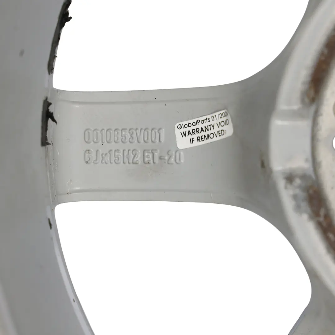 W452 Roadster Rear Silver Wheel Alloy Rim 15" 6J ET:20 to Smart with Part number 0010853V001 Smart W452 Roadster Rear Silver Wheel Alloy Rim 15" 6J ET:20 - SKU 0010853V001-1 - Part number 0010853V001