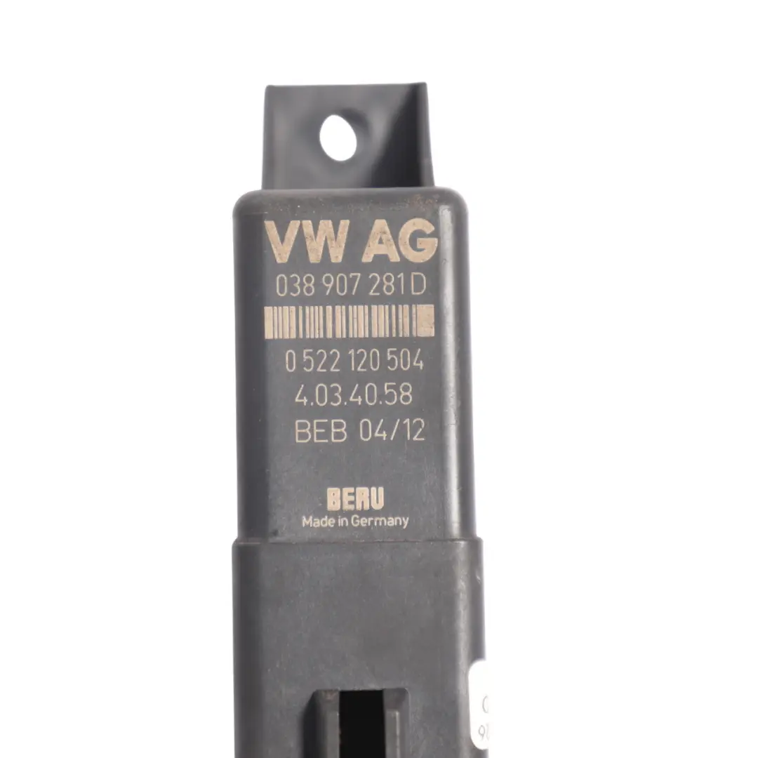 VW Volkswagen Caddy 2K Audi A4 B9 Relais De Préchauffage Noir - SKU 038907281D-2 - Numéro de pièce 038907281D