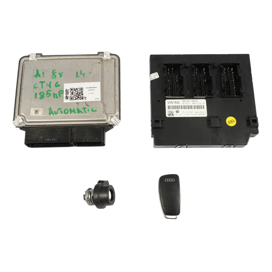 Audi A1 8X 1.4 TFSI CTHG 185HP Motore ECU Kit BCM + Chiave - SKU 03C906026AD - Numero di parte 03C906026AD