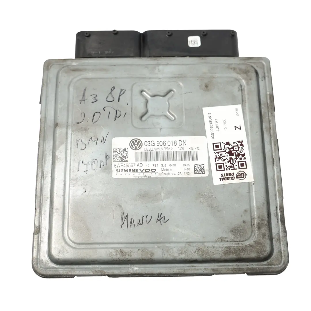 170HP BMN Módulo Control Motor Kit ECU Manual para Audi A3 8P 2.0 TDI con número de pieza 03G906018DN Audi A3 8P 2.0 TDI 170HP BMN Módulo Control Motor Kit ECU Manual - SKU 03G906018DN-3 - Número de pieza 03G906018DN
