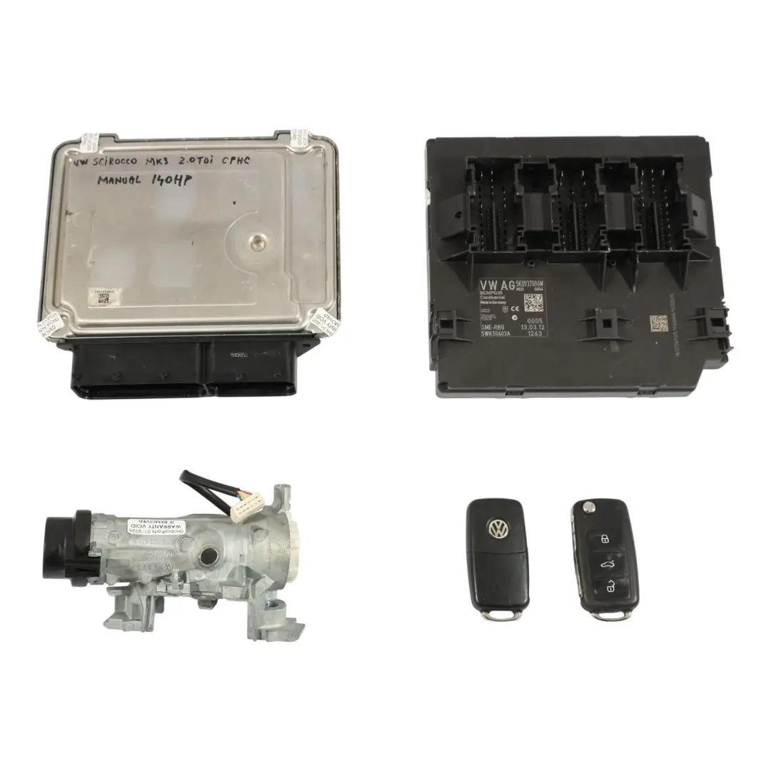 VW Scirocco Mk3 2.0 TDI CFHC Kit Calculateur Moteur ECU BCM 2 Clés - SKU 03L906018GF-1 - Numéro de pièce 03L906018GF