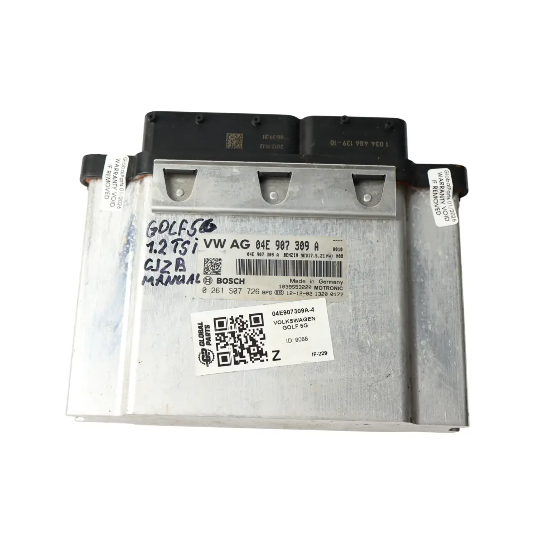 Volkswagen Golf Mk7 1.2 TSI CJZB 86HP Centralina Motore ECU Manuale - SKU 04E907309A-4 - Numero di parte 04E907309A