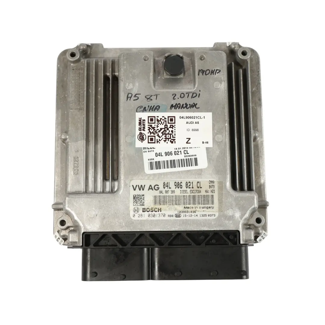 CNHA 190HP Engine Control Unit ECU Kit Key Manual to Audi A5 8T 2.0 TDI with Part number 04L906021CL Audi A5 8T 2.0 TDI CNHA 190HP Engine Control Unit ECU Kit Key Manual - SKU 04L906021CL-1 - Part number 04L906021CL