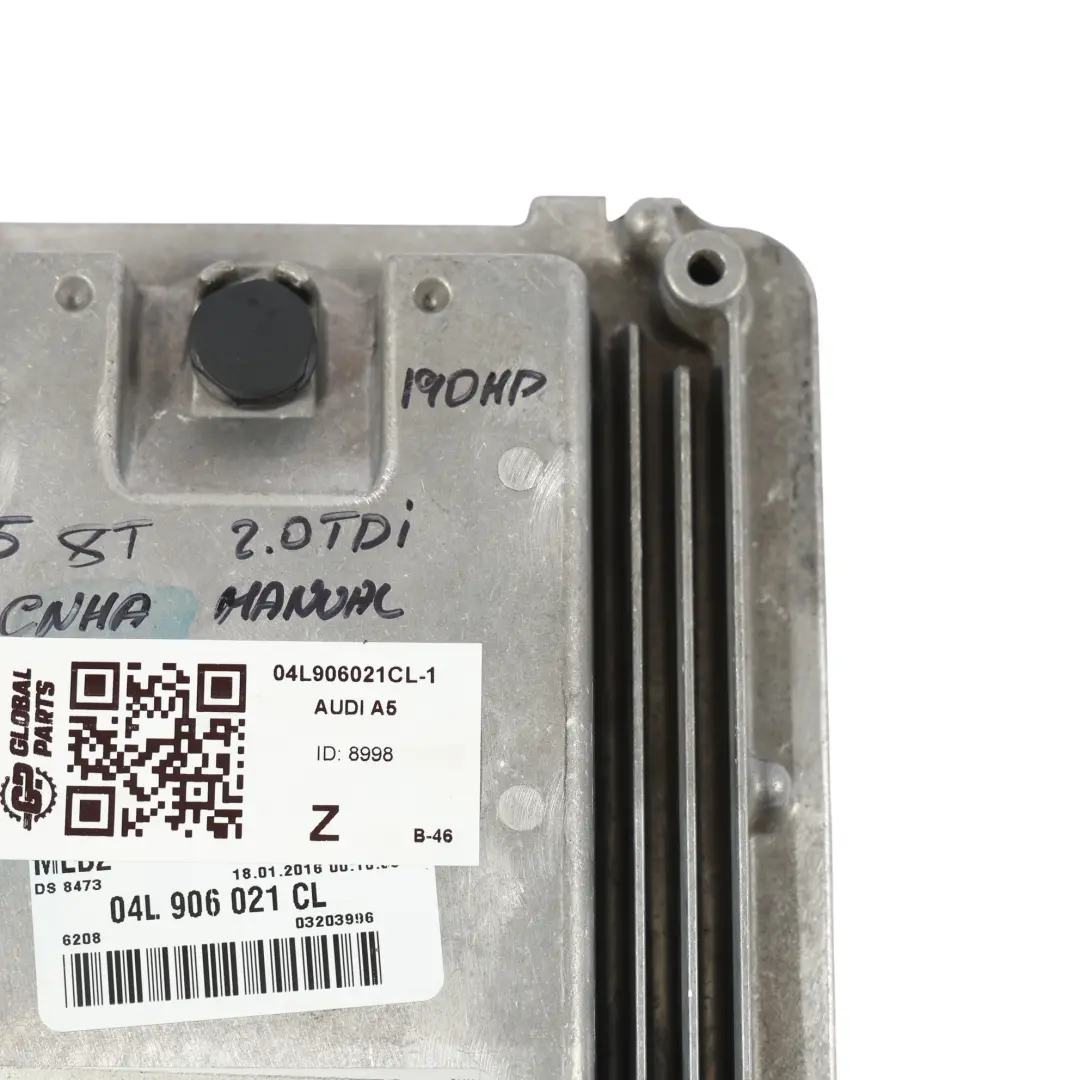 Audi A5 8T 2.0 TDI CNHA 190HP Komputer Silnika ECU Zestaw - SKU 04L906021CL-1 - Numer Części 04L906021CL