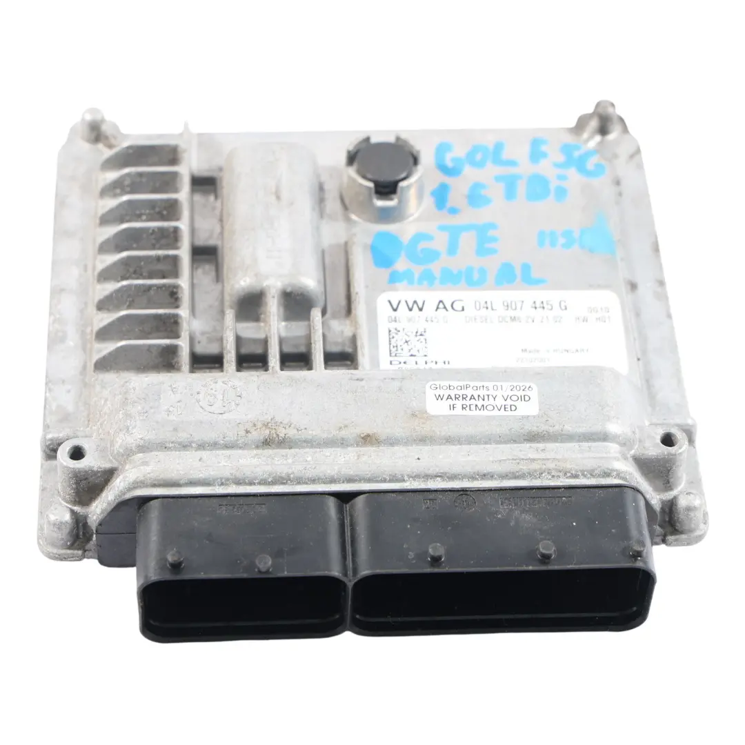DGTE 115HP Engine Control ECU Manual to VW Volkswagen Golf Mk7 1.6 TDI with Part number 04L907445G VW Volkswagen Golf Mk7 1.6 TDI DGTE 115HP Engine Control ECU Manual - SKU 04L907445G-2 - Part number 04L907445G