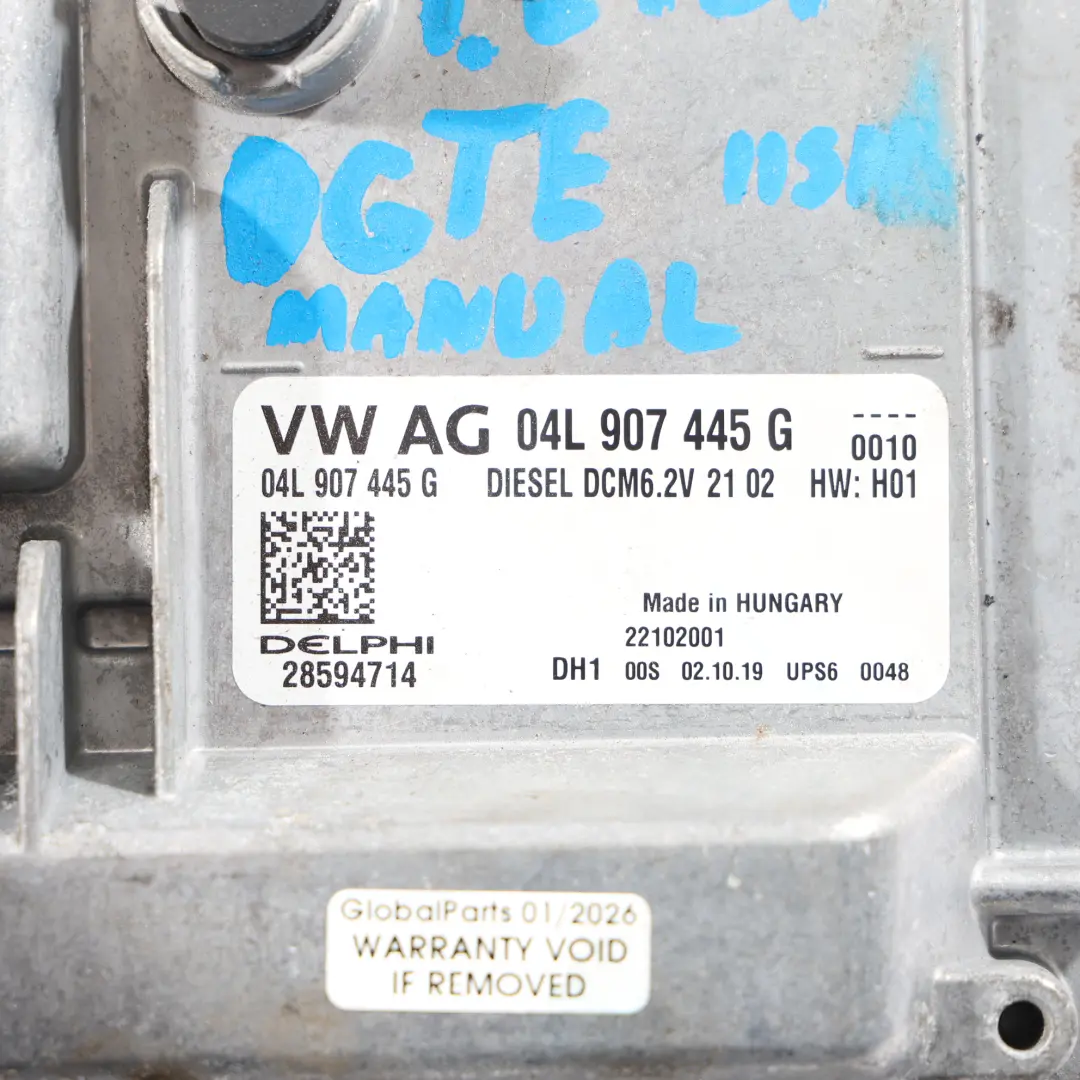 1.6TDI DGTE 115PS Motor Steuer Gerät Manuelles für VW Volkswagen Golf Mk7 mit Teilenummer 04L907445G VW Volkswagen Golf Mk7 1.6TDI DGTE 115PS Motor Steuer Gerät Manuelles - SKU 04L907445G-2 - Teilenummer 04L907445G