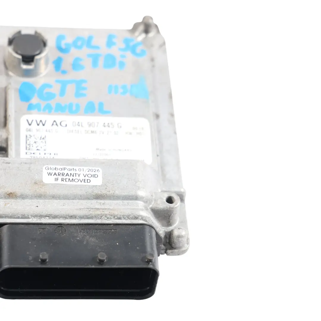 DGTE 115HP Control Motor ECU Manual para VW Volkswagen Golf Mk7 1.6 TDI con número de pieza 04L907445G VW Volkswagen Golf Mk7 1.6 TDI DGTE 115HP Control Motor ECU Manual - SKU 04L907445G-2 - Número de pieza 04L907445G