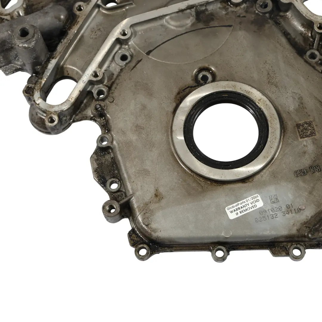 4M Engine Timing Case Chain Box Cover Plate 3.0 TDI to Audi Q7 with Part number 059103153CT Audi Q7 4M Engine Timing Case Chain Box Cover Plate 3.0 TDI - SKU 059103153CT - Part number 059103153CT