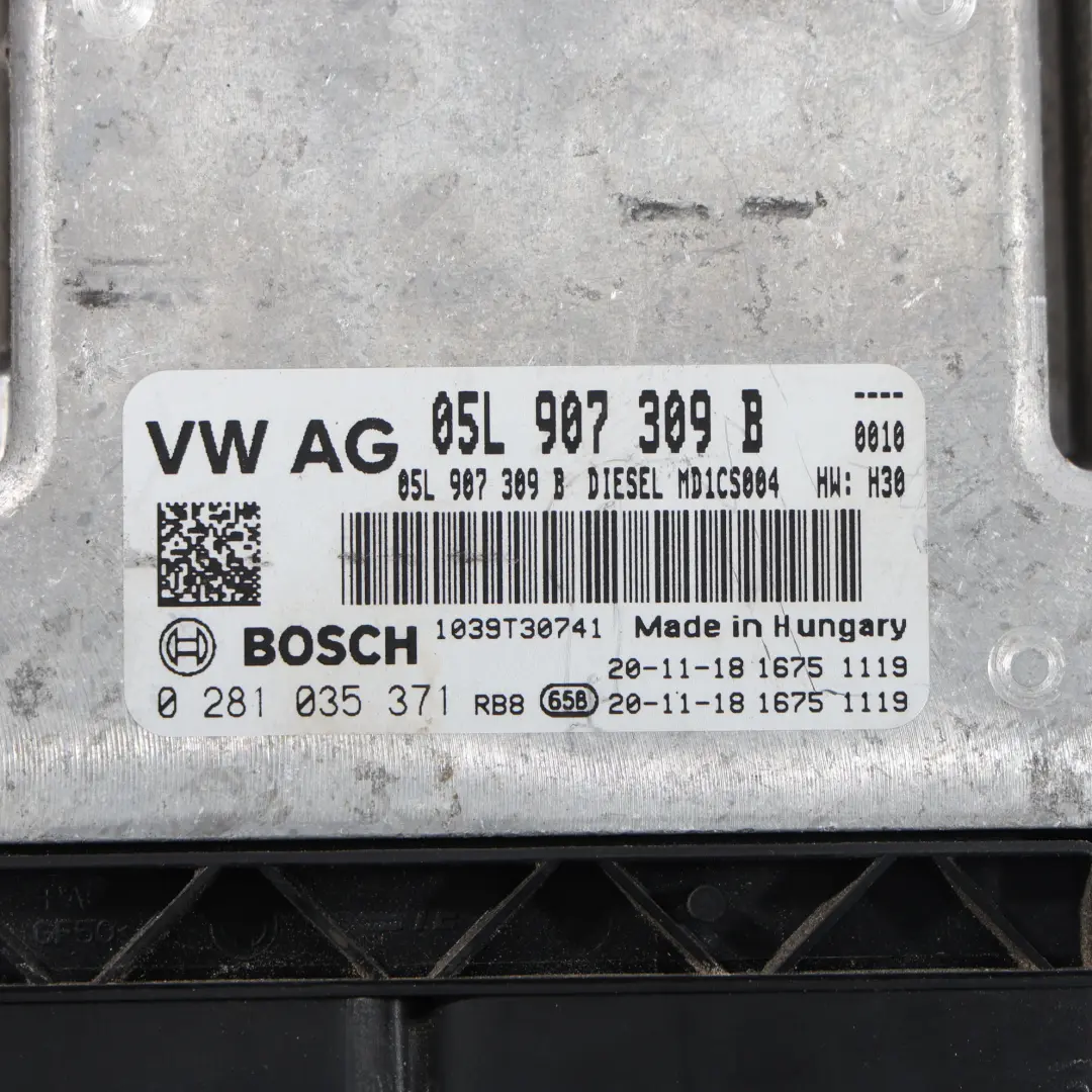 Audi Q3 F3 40 TDI DTUA Quattro 200HP Motor Control ECU Kit Automático - SKU 05L907309B-2 - Número de pieza 05L907309B