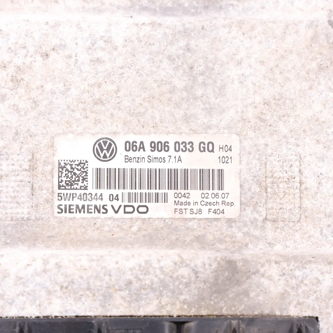 Audi A3 8P 1.6 MPI BSE 102HP Unidad De Control Del Motor ECU Manual - SKU 06A906033GQ-1 - Número de pieza 06A906033GQ