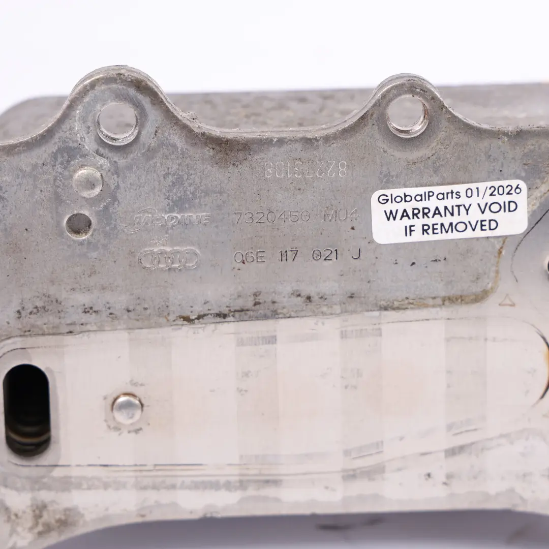 Refrigerador Aceite Intercambiador Calor 3.0 Gasolina para Audi A5 S5 8T con número de pieza 06E117021J Audi A5 S5 8T Refrigerador Aceite Intercambiador Calor 3.0 Gasolina - SKU 06E117021J - Número de pieza 06E117021J