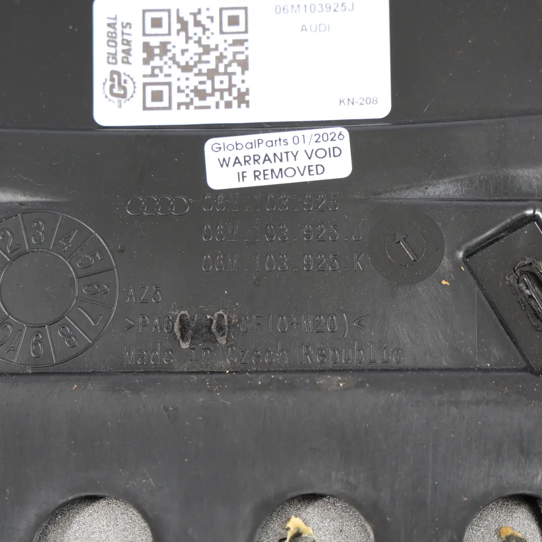 Obere Abdeckung Verkleidung für Audi A5 8T 3.0 TFSI V6 Motor mit Teilenummer 06M103925 Audi A5 8T 3.0 TFSI V6 Motor Obere Abdeckung Verkleidung - SKU 06M103925 - Teilenummer 06M103925