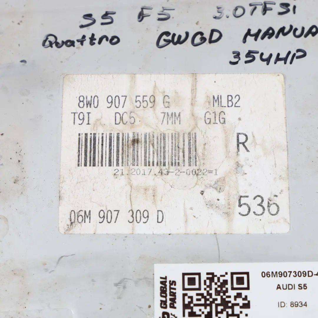 Audi S5 F5 3.0 TFSI 354HP CWGD Quattro Engine ECU Kit BCM + 2 Key - SKU 06M907309D-4 - Part number 06M907309D