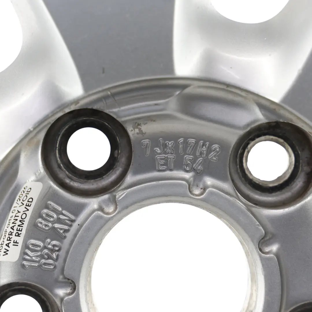 VW Volkswagen Golf Mk5 Mk6 Argento Cerchio in Lega 17" ET:54 7J - SKU 1K0601025AN-1 - Numero di parte 1K0601025AN