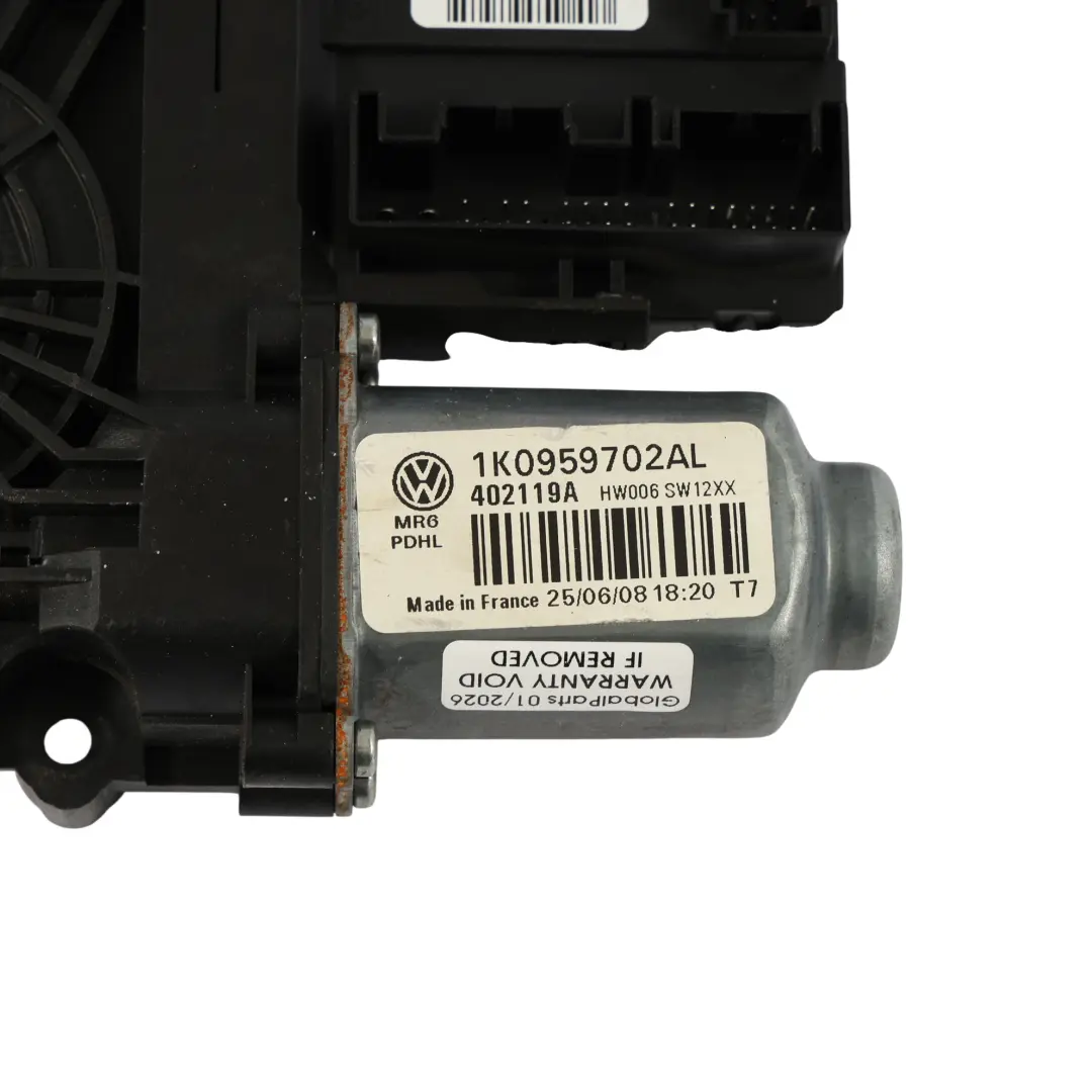 Window Lifter Motor Front Left N/S Mechanism to Volkswagen VW Golf VI with Part number 1K0959702AL Volkswagen VW Golf VI Window Lifter Motor Front Left N/S Mechanism - SKU RHD-1K0959702AL - Part number 1K0959702AL