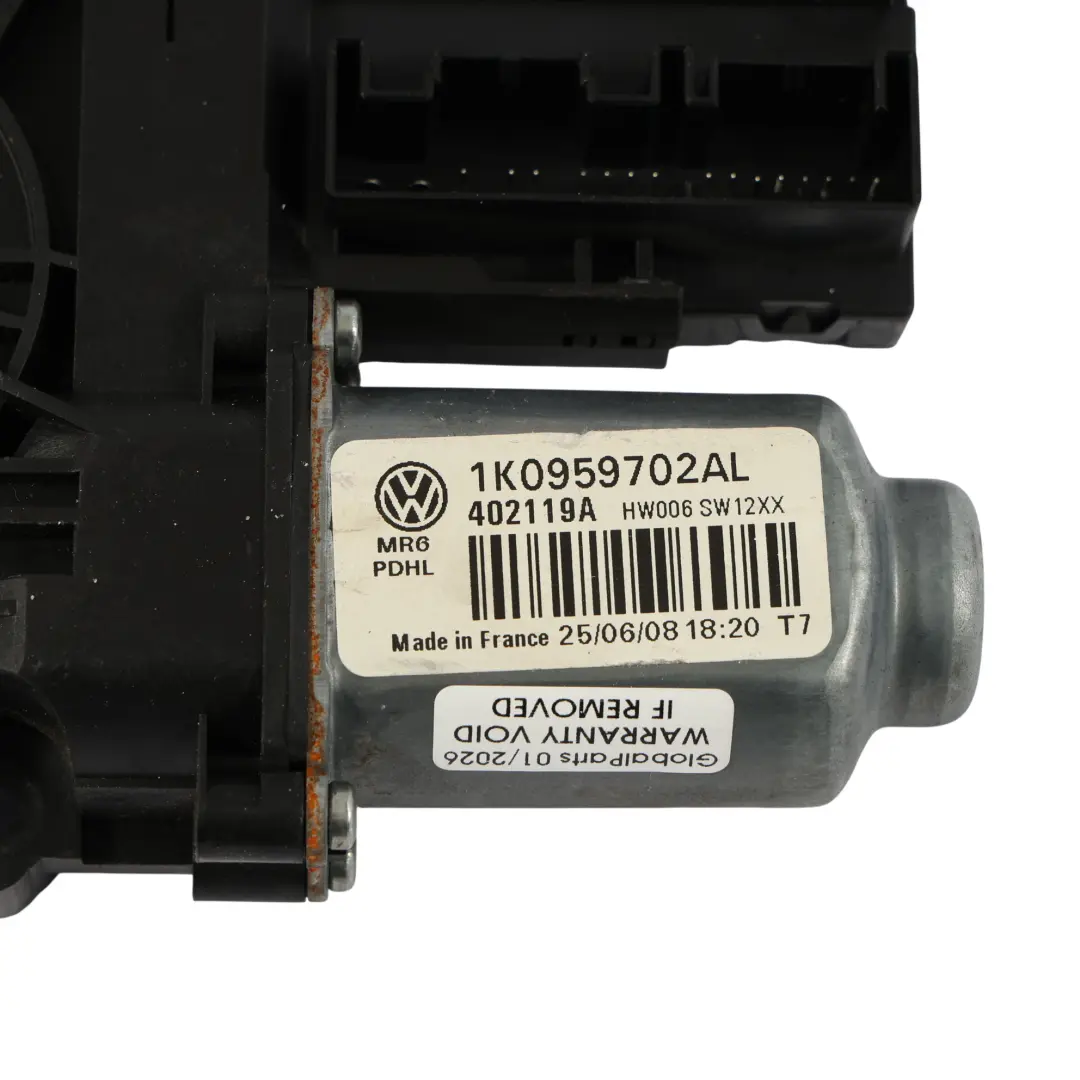 Volkswagen VW Golf VI Window Lifter Motor Front Left N/S Mechanism - SKU RHD-1K0959702AL - Part number 1K0959702AL