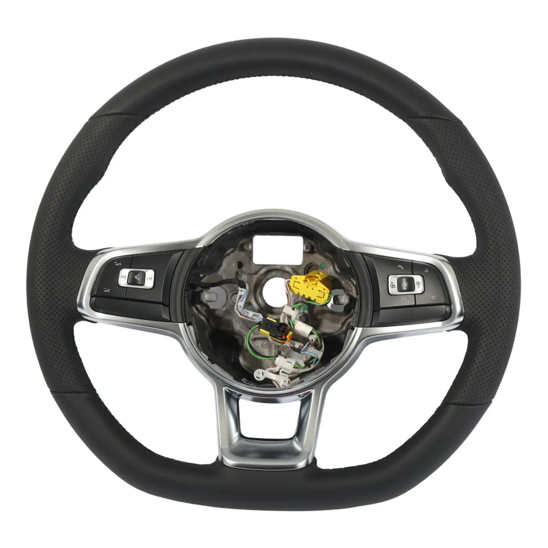 Volkswagen Scirocco Steering Wheel NEW Black Leather Flat Bottom - SKU 1K8419091AF-1 - Part number 1K8419091AF