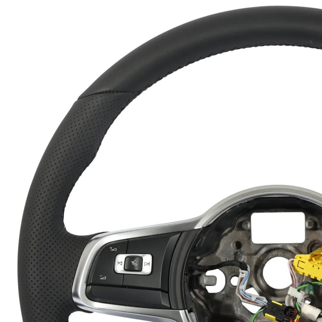 Volkswagen Scirocco Volante NUOVO In Pelle Nera Fondo Piatto - SKU 1K8419091AF-1 - Numero di parte 1K8419091AF