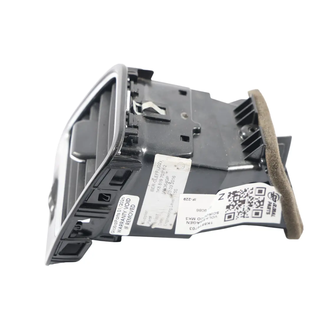 MK3 Bocchetta Aria Cruscotto Ugello Sinistro per VW Volkswagen Scirocco con numero di parte 1K8819703 VW Volkswagen Scirocco MK3 Bocchetta Aria Cruscotto Ugello Sinistro - SKU 1K8819703 - Numero di parte 1K8819703